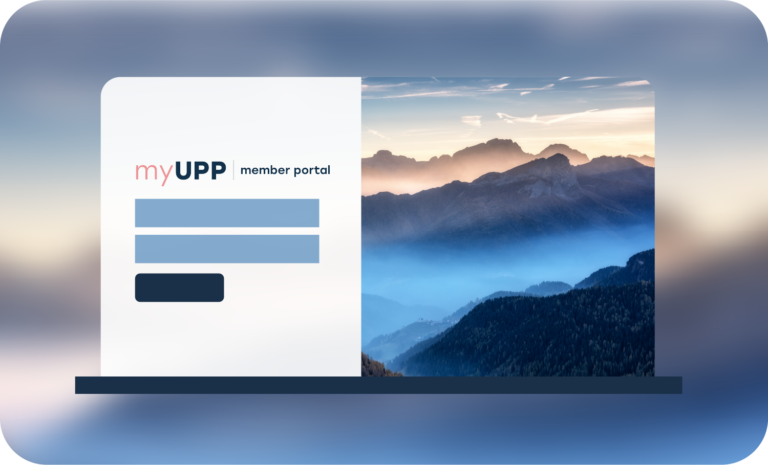 Image of the myupp Member Portal login screen