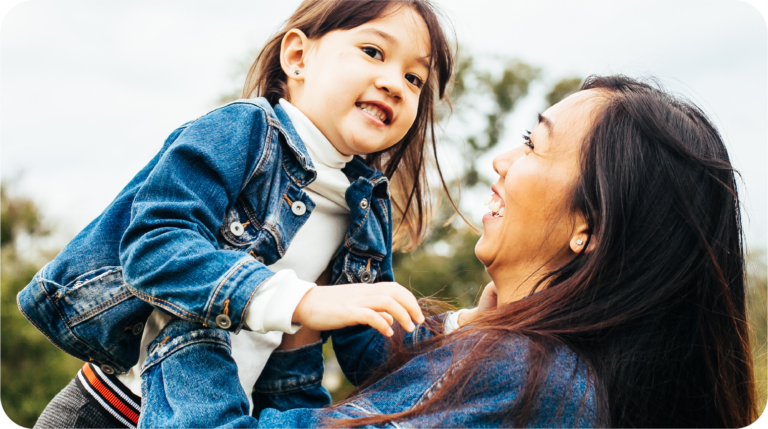 Image of a women holding a child