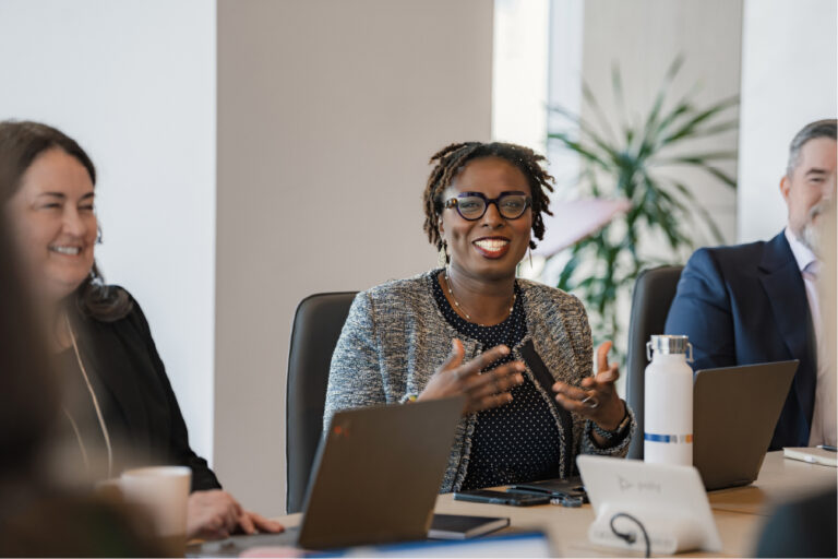 UPP's executive team around a boardroom table