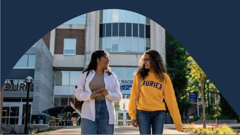 Two Laurier students on campus